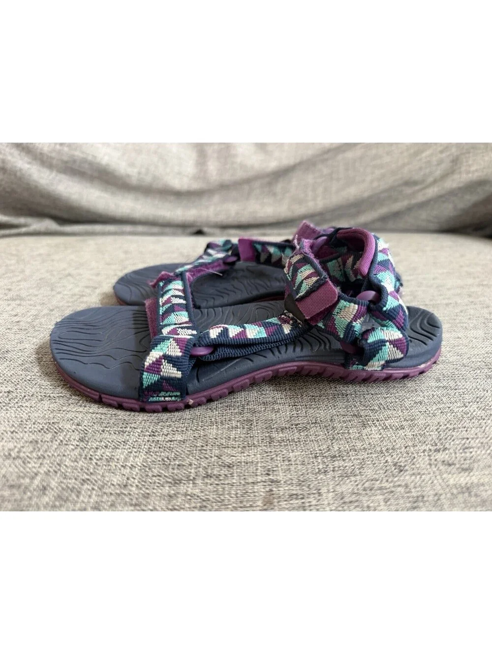 Teva Original Universal Kids Sandals Size 13 Purple Teal Tribal Print